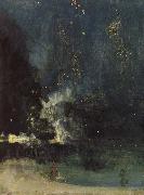 James Abbott Mcneill Whistler Nocturne in Black and Gold oil